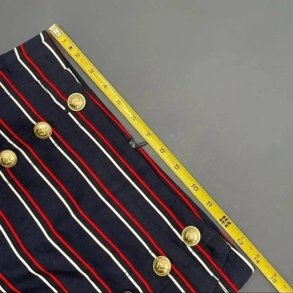 Tommy Hilfiger Women’s Striped Skirt 0 Lined Front Pockets Back Zipper Nautical - Picture 13 of 15